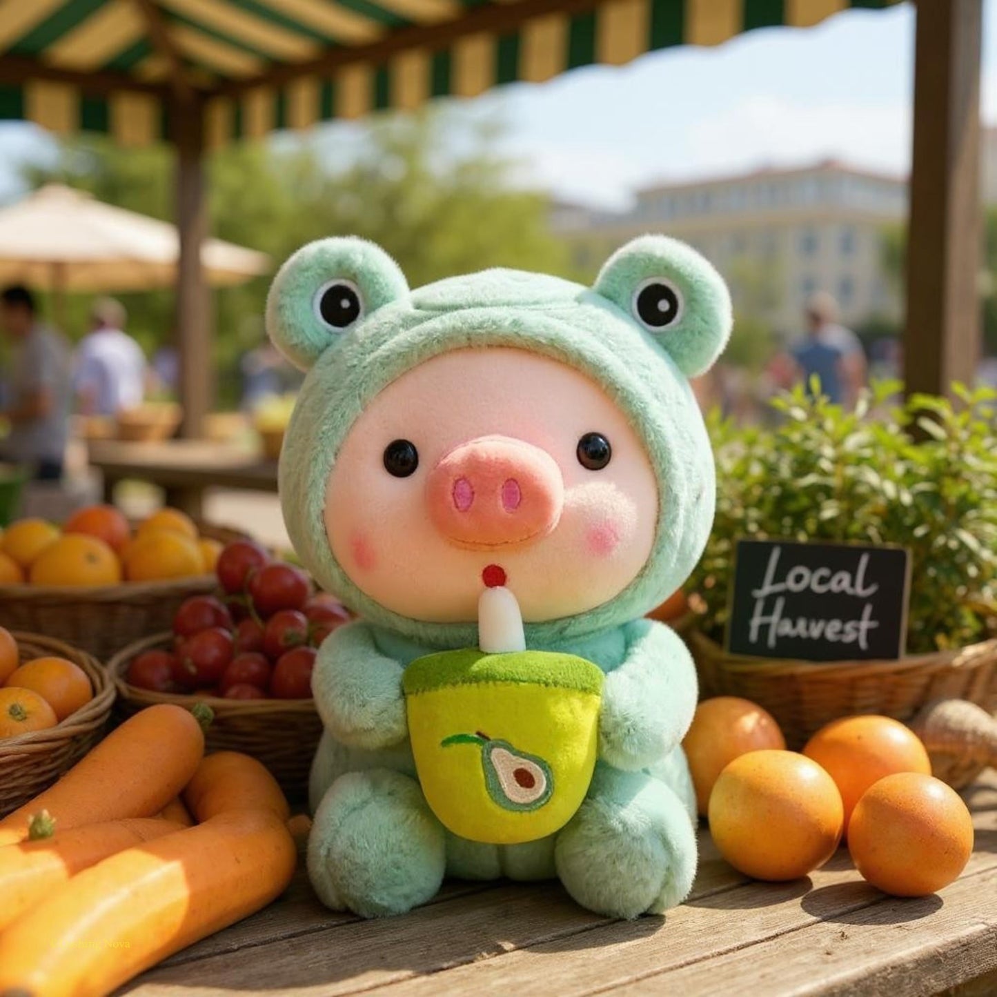 Boba Pig Stuffed Animal Soft Plushie Gift for Girls & Boys
