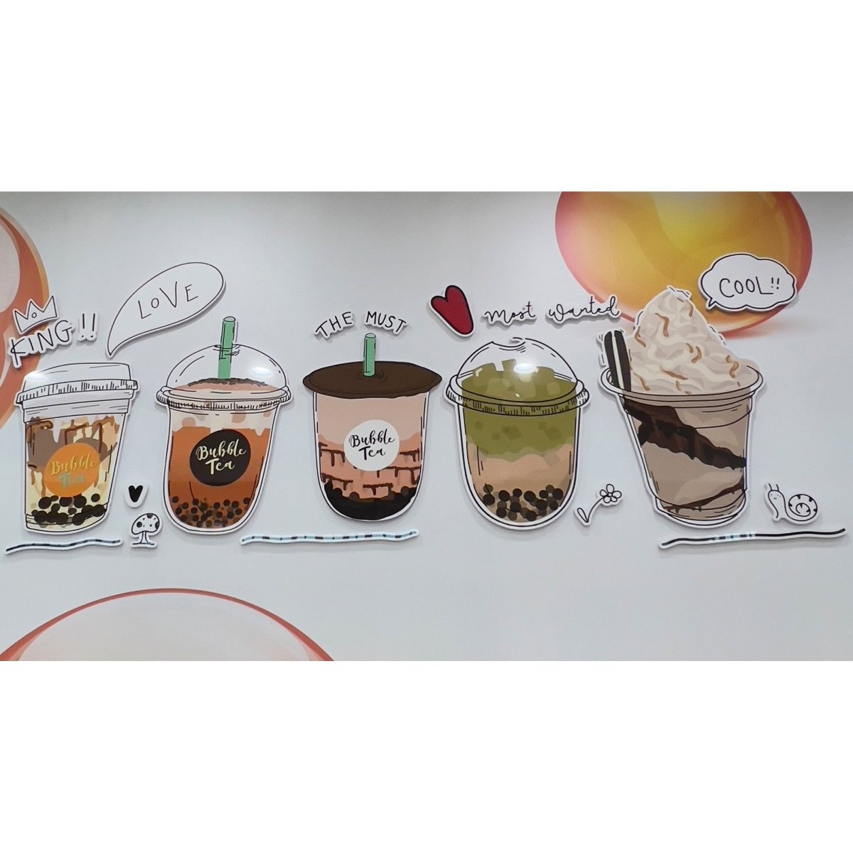 Boba Store Decor Fancy Attractive 8mm Thick Foam Board Bubble Tea Shop Decoration