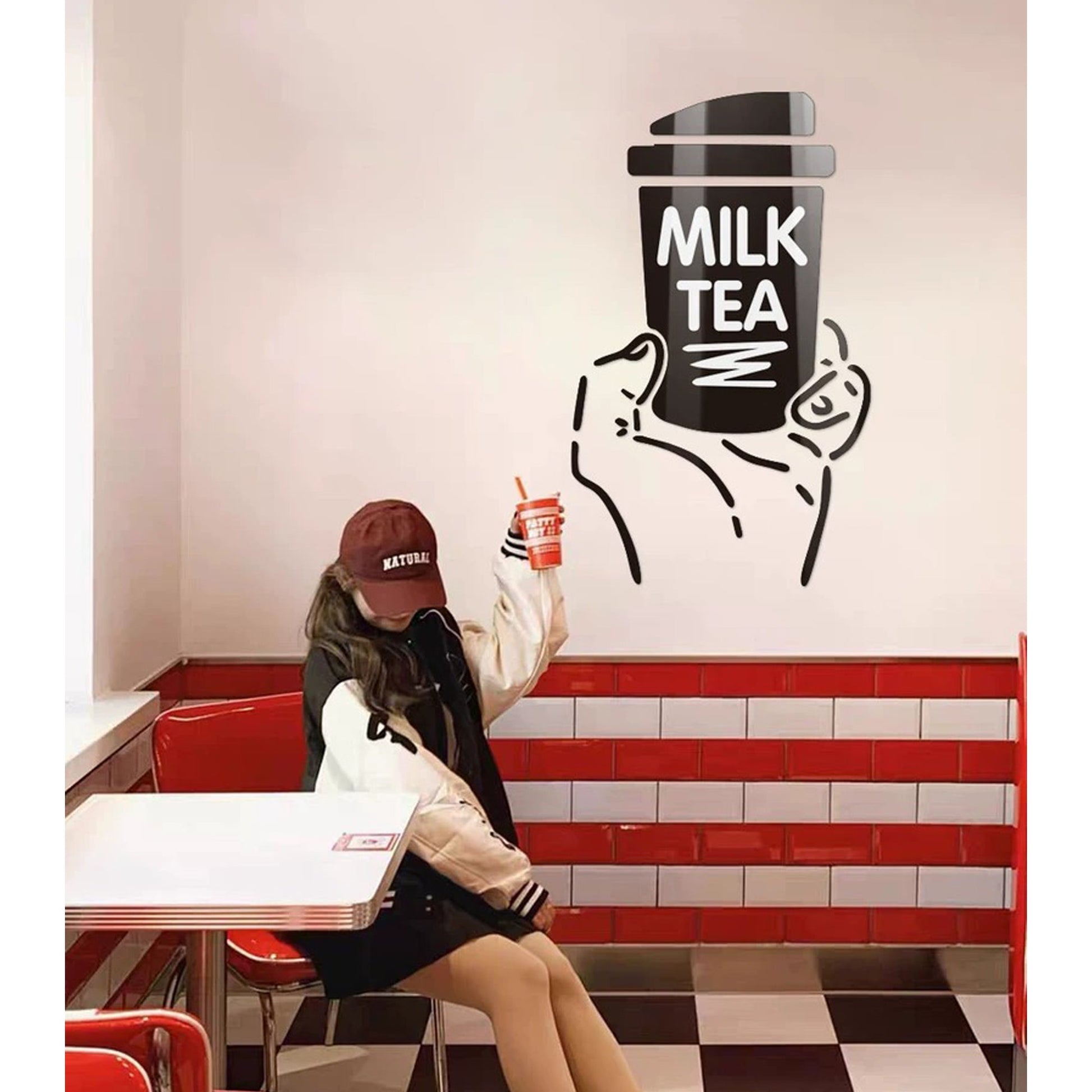 Boba Wall Decor for Home Cafe Restaurant Milk Tea Shop Decoration