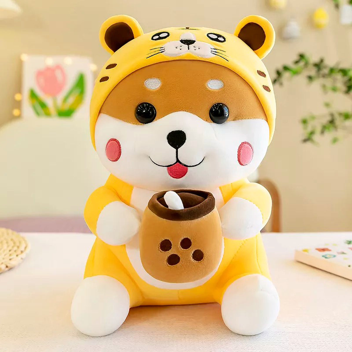 Shiba Inu Boba Bubble Tea Stuffed Animal Plush