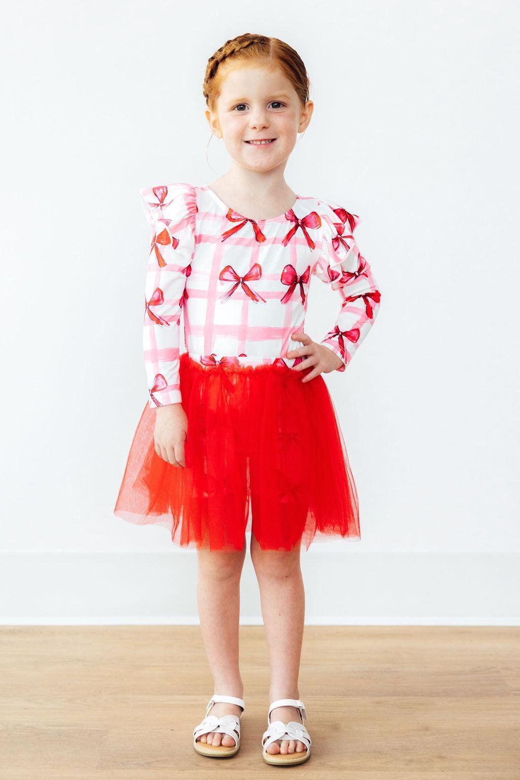 Bow La La L/S Flutter Sleeve Leotard
