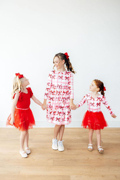 Bow La La L/S Flutter Sleeve Leotard