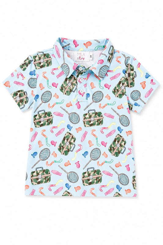 Boys Fishing Snacks S/S Polo