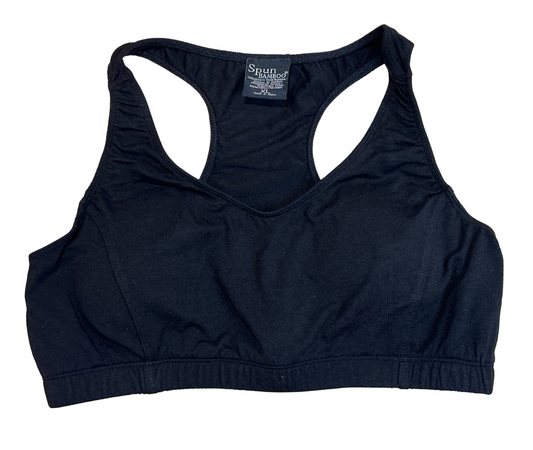 New Women's Bamboo Padded Sports Bra in Black - Shaketea
