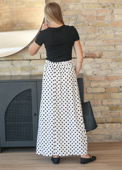 Braylyn Polka Dot Maxi Skirt