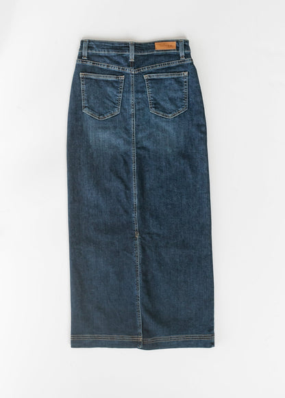 Bria Dark Wash Denim Maxi Skirt - FINAL SALE