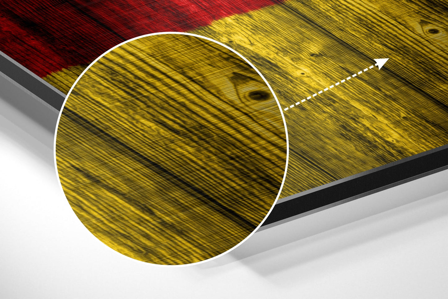 German Flag on Wood Planks Brushed Aluminium Dibond Wall Art