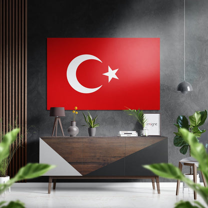 Turkish Flag Brushed Aluminium Dibond Wall Art