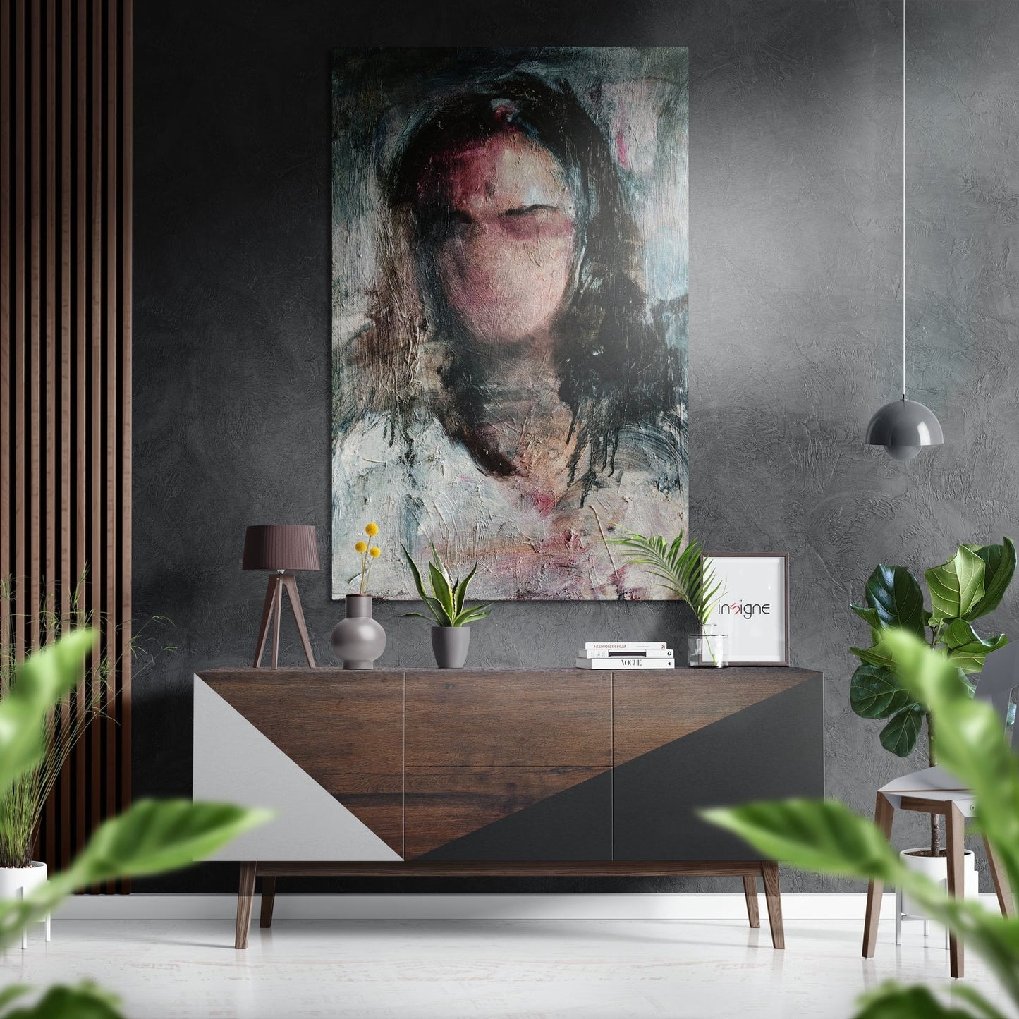 Speechless Face Brushed Aluminium Dibond Wall Art