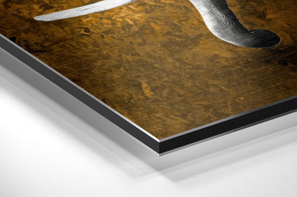 Gray Elephant Amber Backdrop Brushed Aluminium Dibond Wall Art