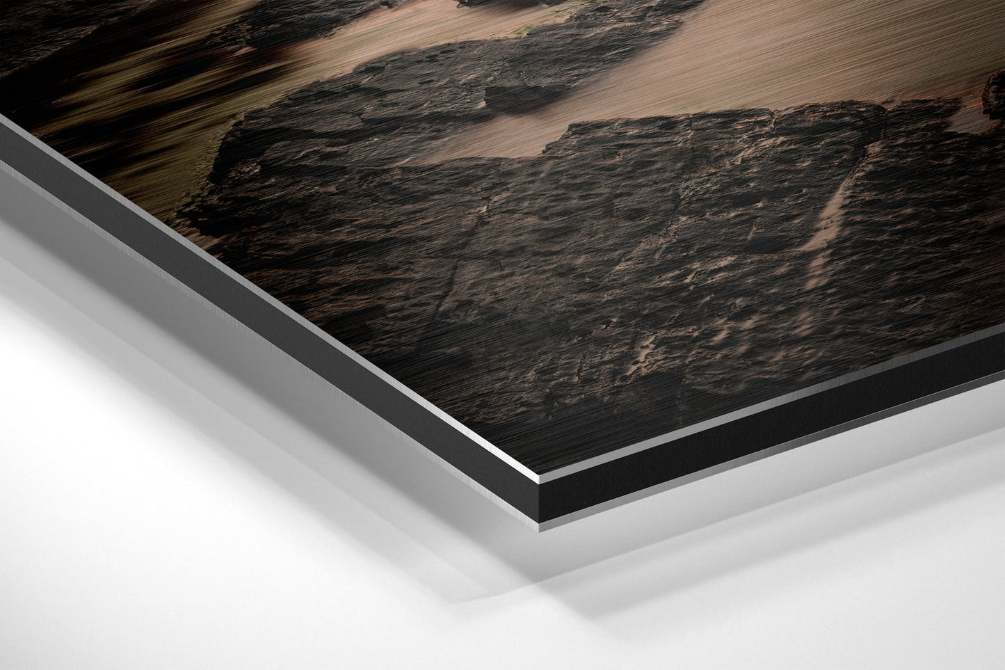 Sunset and Mountains Brushed Aluminium Dibond Wall Art