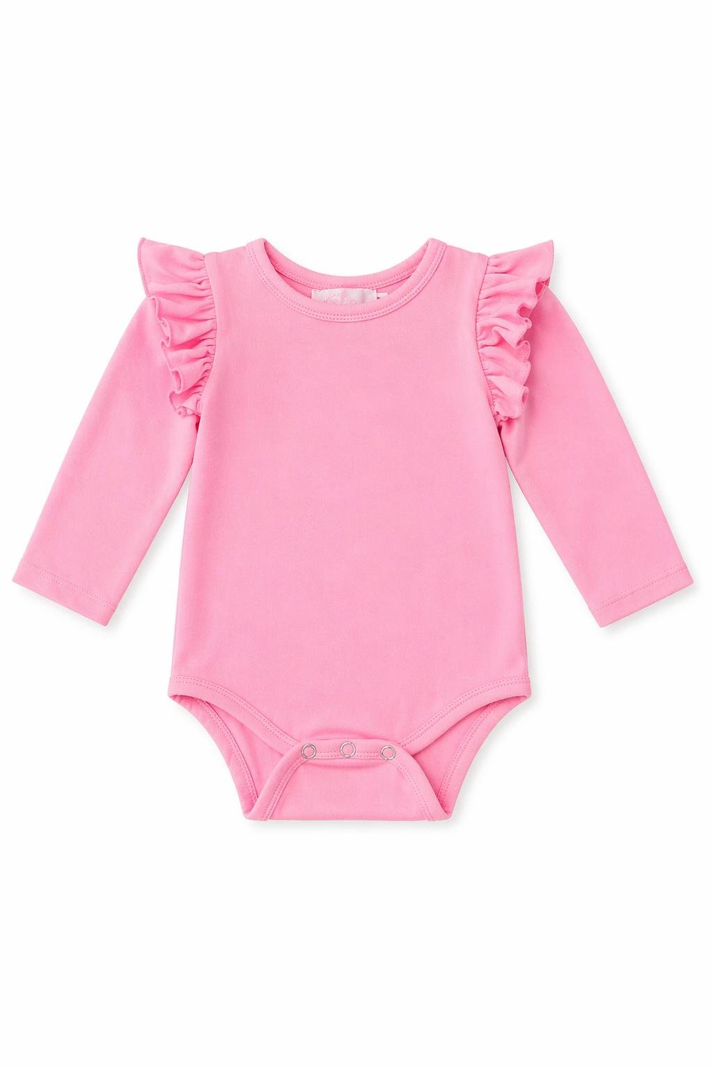 Bubblegum Pink L/S Flutter Bodysuit