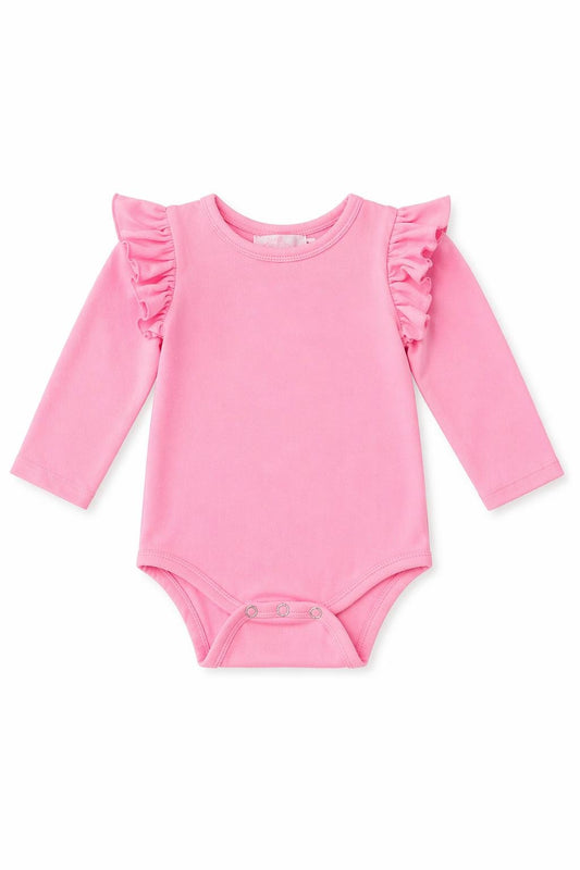 Bubblegum Pink L/S Flutter Bodysuit