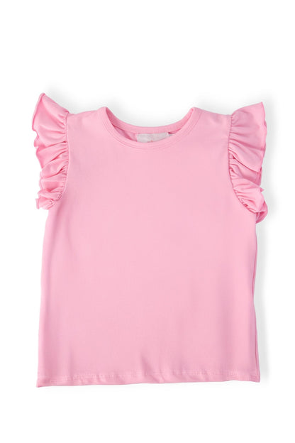 Bubblegum Pink S/S Ruffle Tee