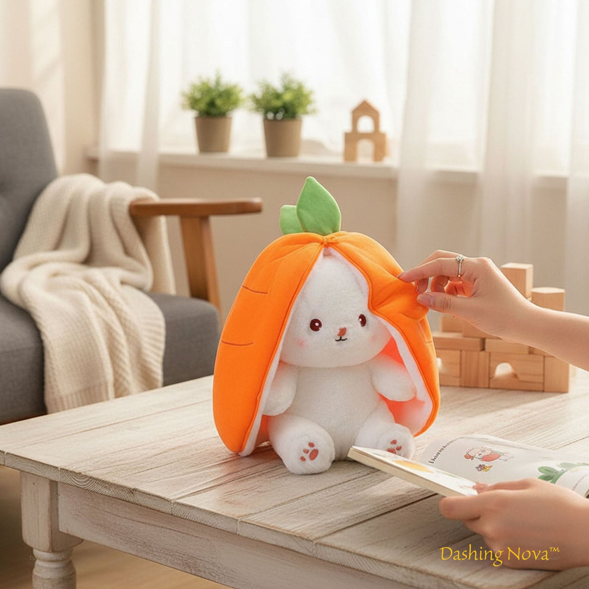 Bunny Plush with Strawberry or Carrot Design – Sweet Toy for Kids