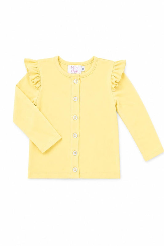 Butter Yellow Ruffle Cardigan