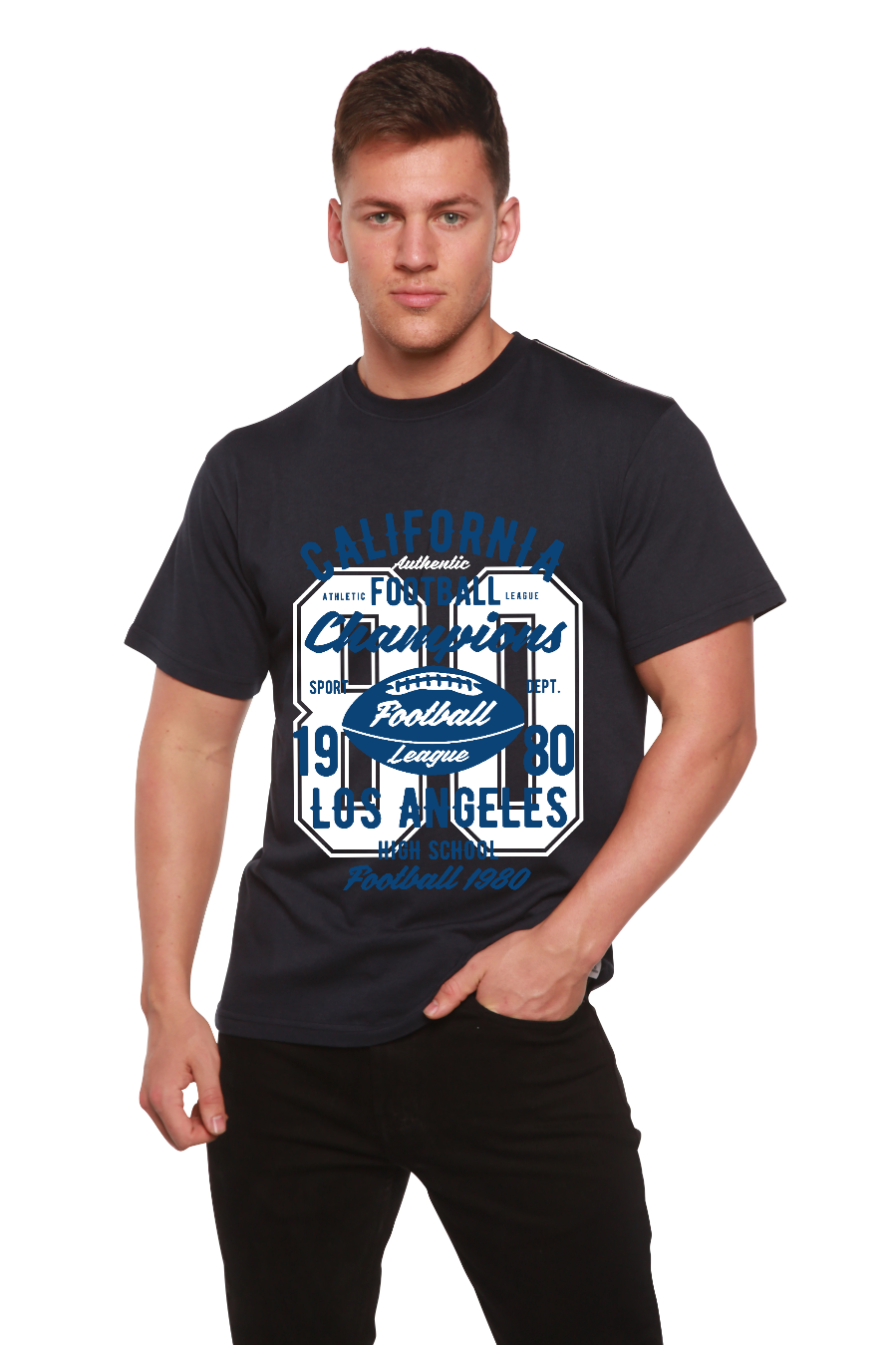 California Football Men's Bamboo Viscose/Organic Cotton Short Sleeve Graphic T-Shirt - Shaketea