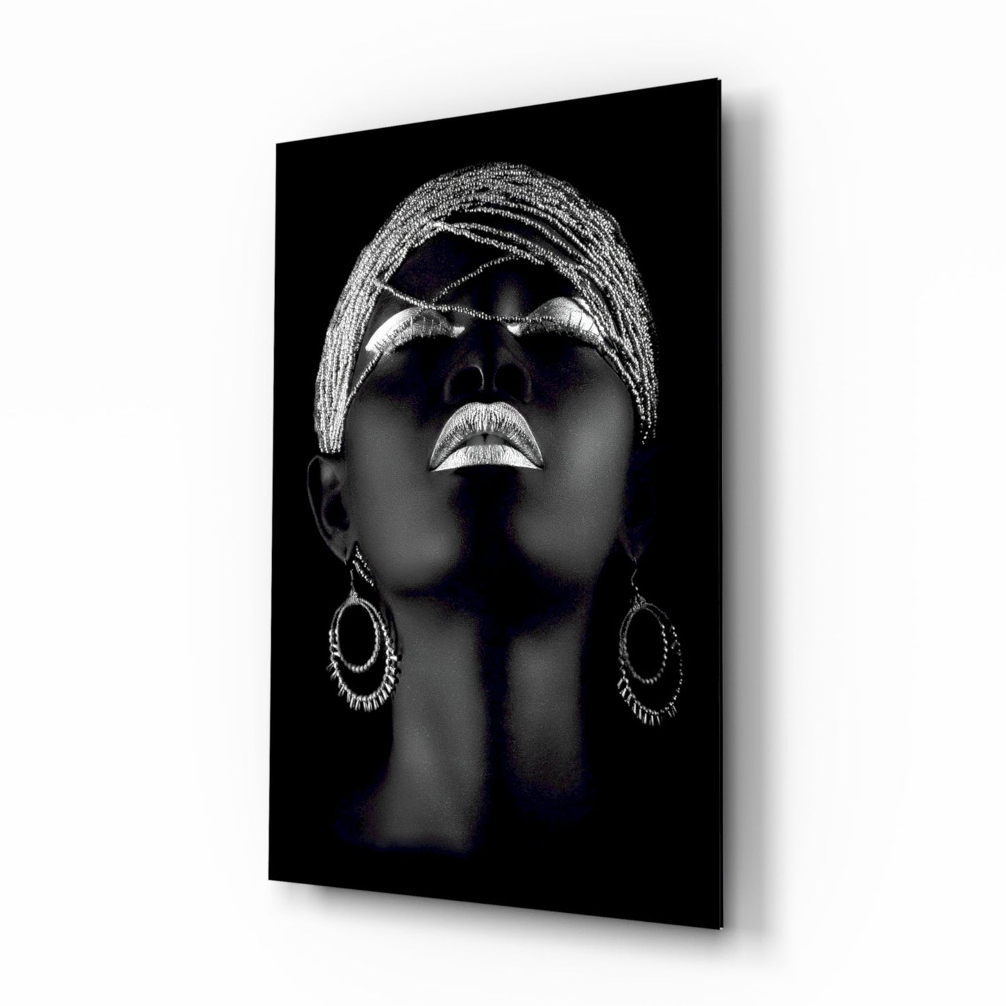 Silver Woman Glass Wall Art