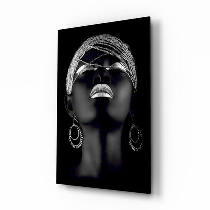 Silver Woman Glass Wall Art