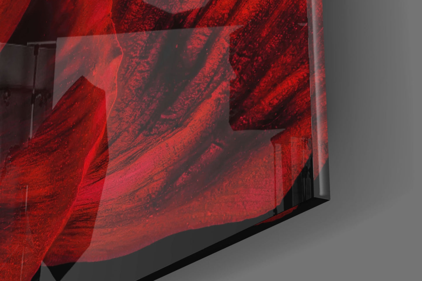 Crimson Poppy With Magenta Center Glass Wall Art