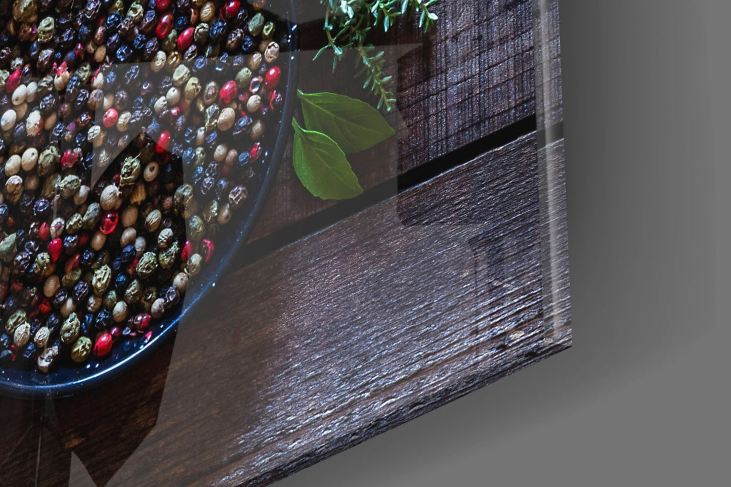 Rustic Wood Herbs And Spices Mortar Glass Wall Art