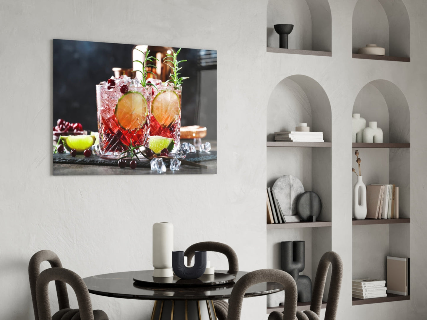 Cranberry Lime Rosemary Cocktails Glass Wall Art