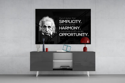 Genius Scientist Portrait Glass Wall Art