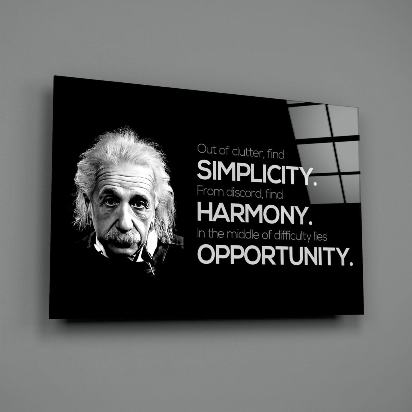 Genius Scientist Portrait Glass Wall Art
