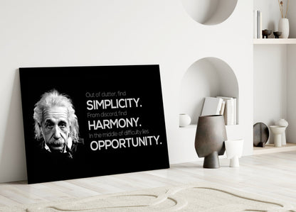 Genius Scientist Portrait Glass Wall Art