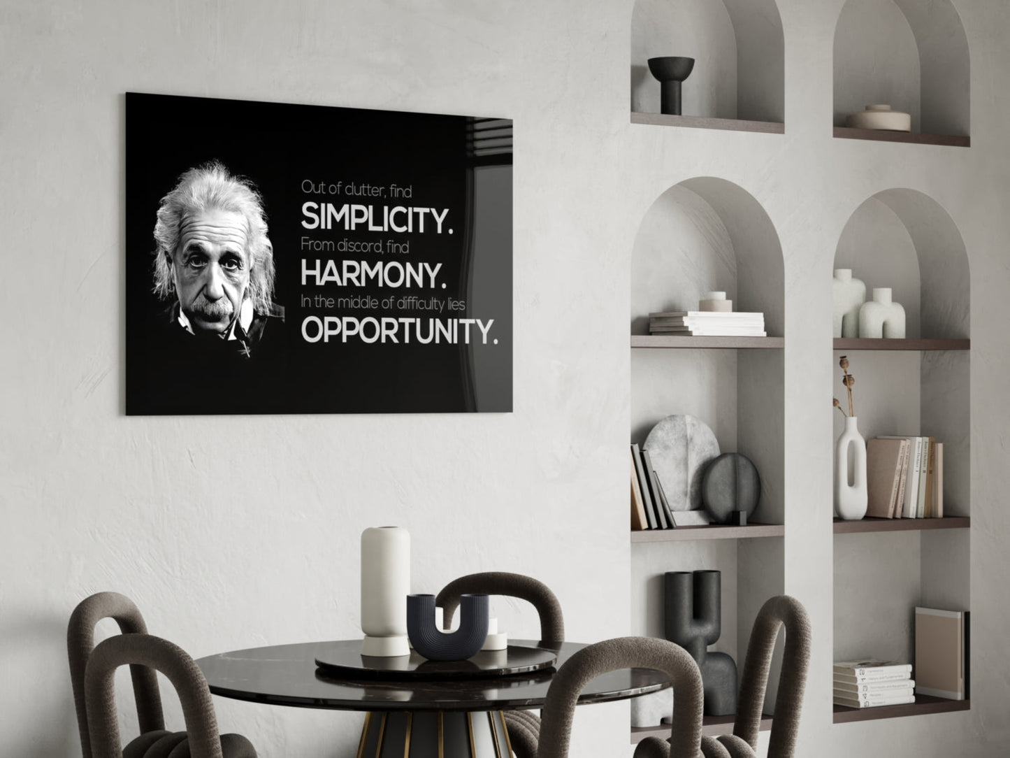 Genius Scientist Portrait Glass Wall Art