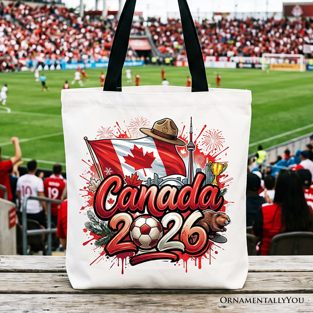 Canada 2026 Soccer Cup Global Championship Tote Bag, Fans Football Gift Shopper