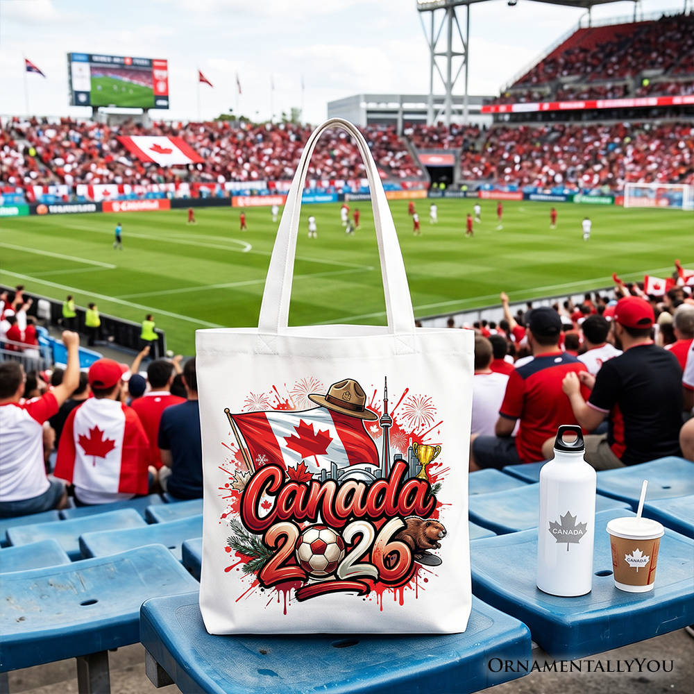 Canada 2026 Soccer Cup Global Championship Tote Bag, Fans Football Gift Shopper