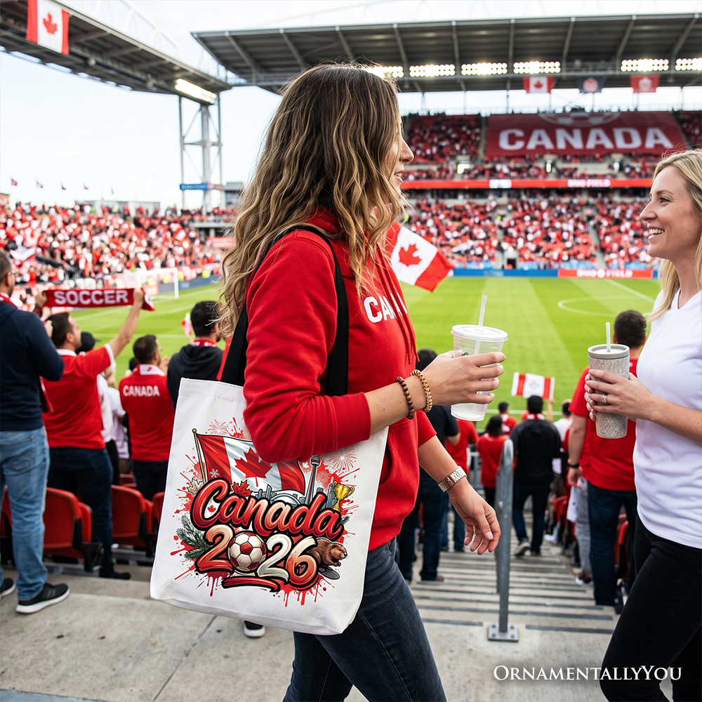 Canada 2026 Soccer Cup Global Championship Tote Bag, Fans Football Gift Shopper