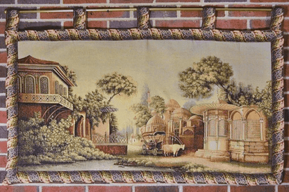 Tache Tapestry Middle Eastern Golden Palace Landscape Wall Hanging Art Mural 27 x 49 (351)