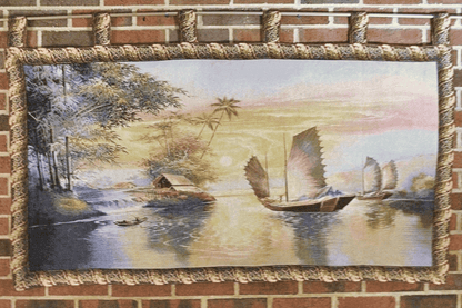 Tache 28 x 55 Exotic Ships on The Horizon Coastal Tapestry Wall Hanging (WH-DB15152)