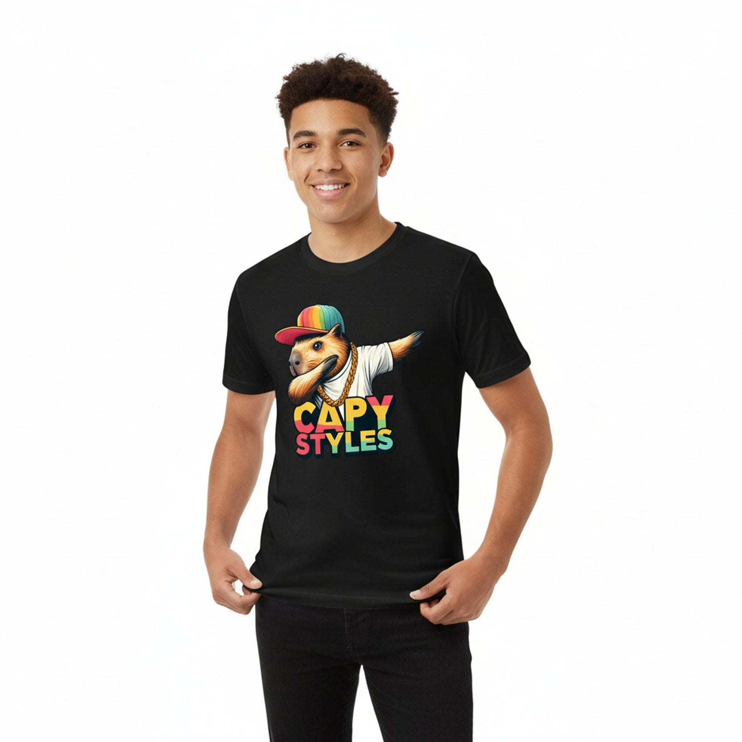 Capybara Graphic T Shirt Capy Styles Streetwear Tee Skating Casual