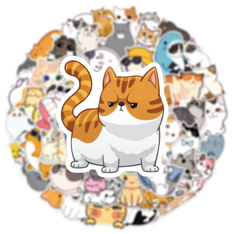 Cat Stickers 50 pcs Non-toxic Vinyl Stickers for Laptops Water Bottles