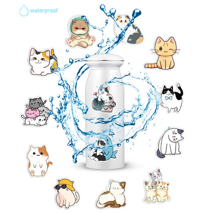 Cat Stickers 50 pcs Non-toxic Vinyl Stickers for Laptops Water Bottles