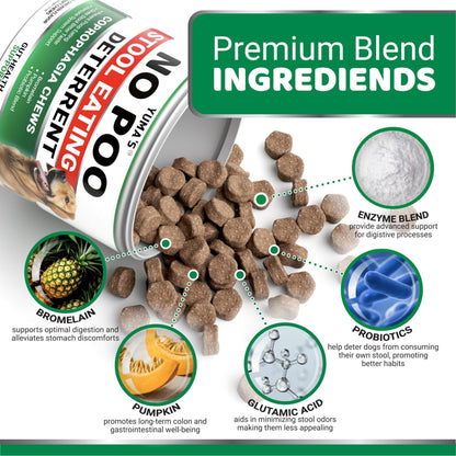 No Poo Chews for Dogs 170 Count Coprophagia Deterrent Probiotics