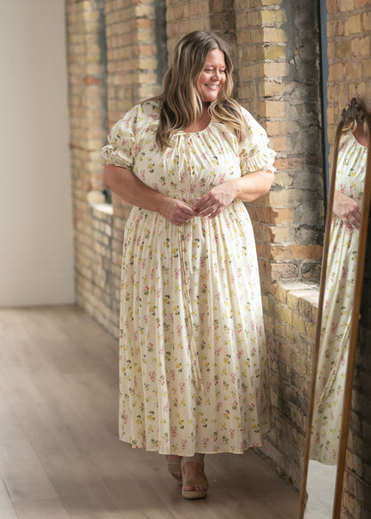 Celine Puff Sleeve Floral Maxi Dress