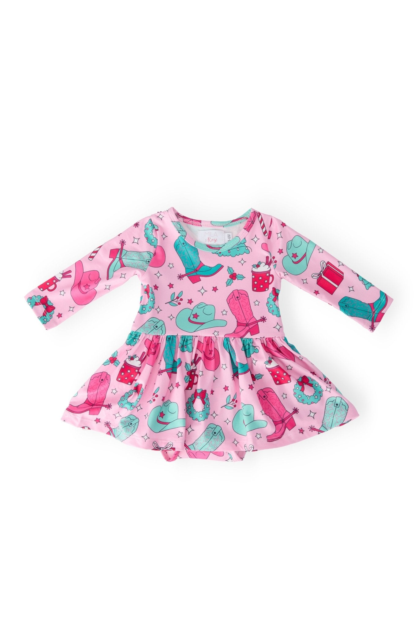 Christmas Cowgirl L/S Twirl Bodysuit