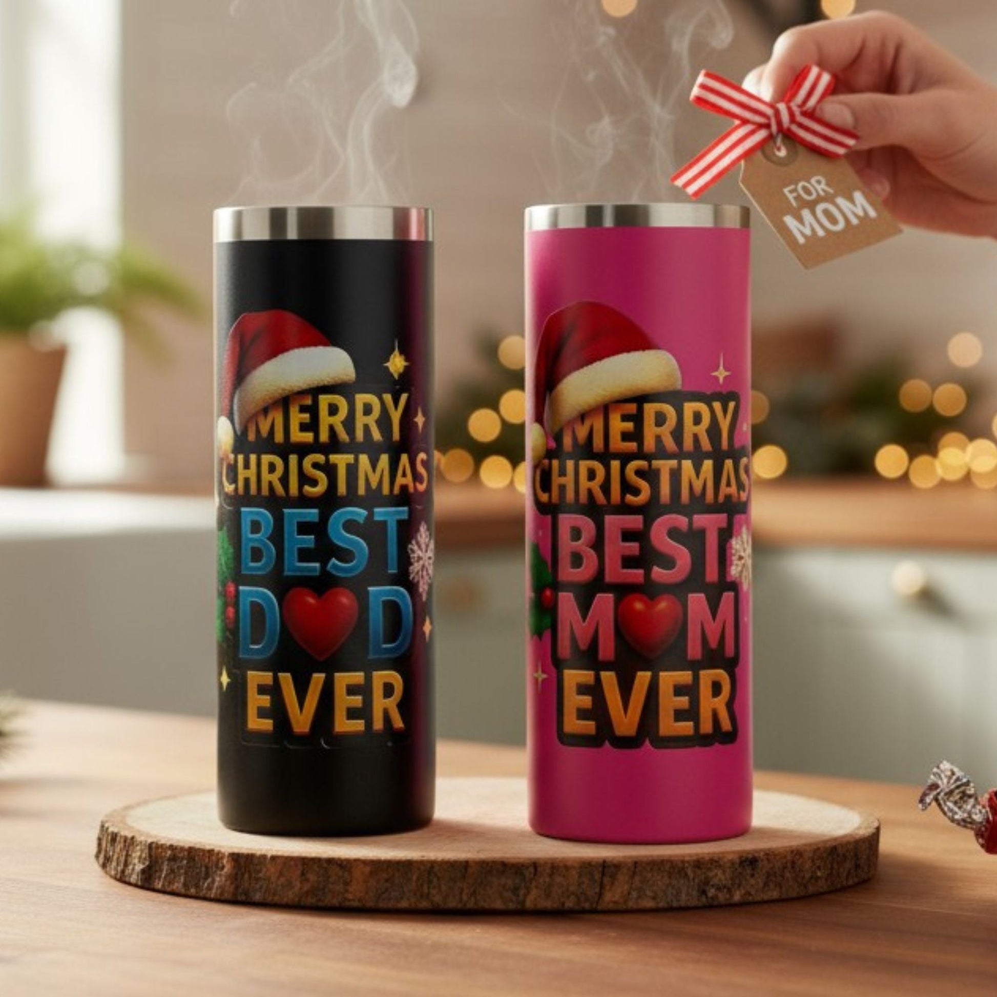 Christmas Gift for Parents – 20oz Tumbler Best Mom & Dad Ever