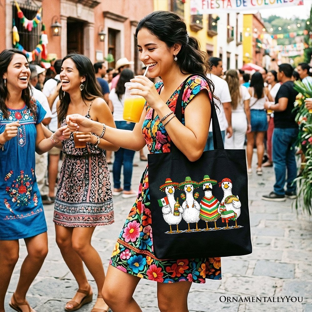 Cinco De Mayo Goose Mexican Tote Bag, Funny Fiesta Gift Shopper