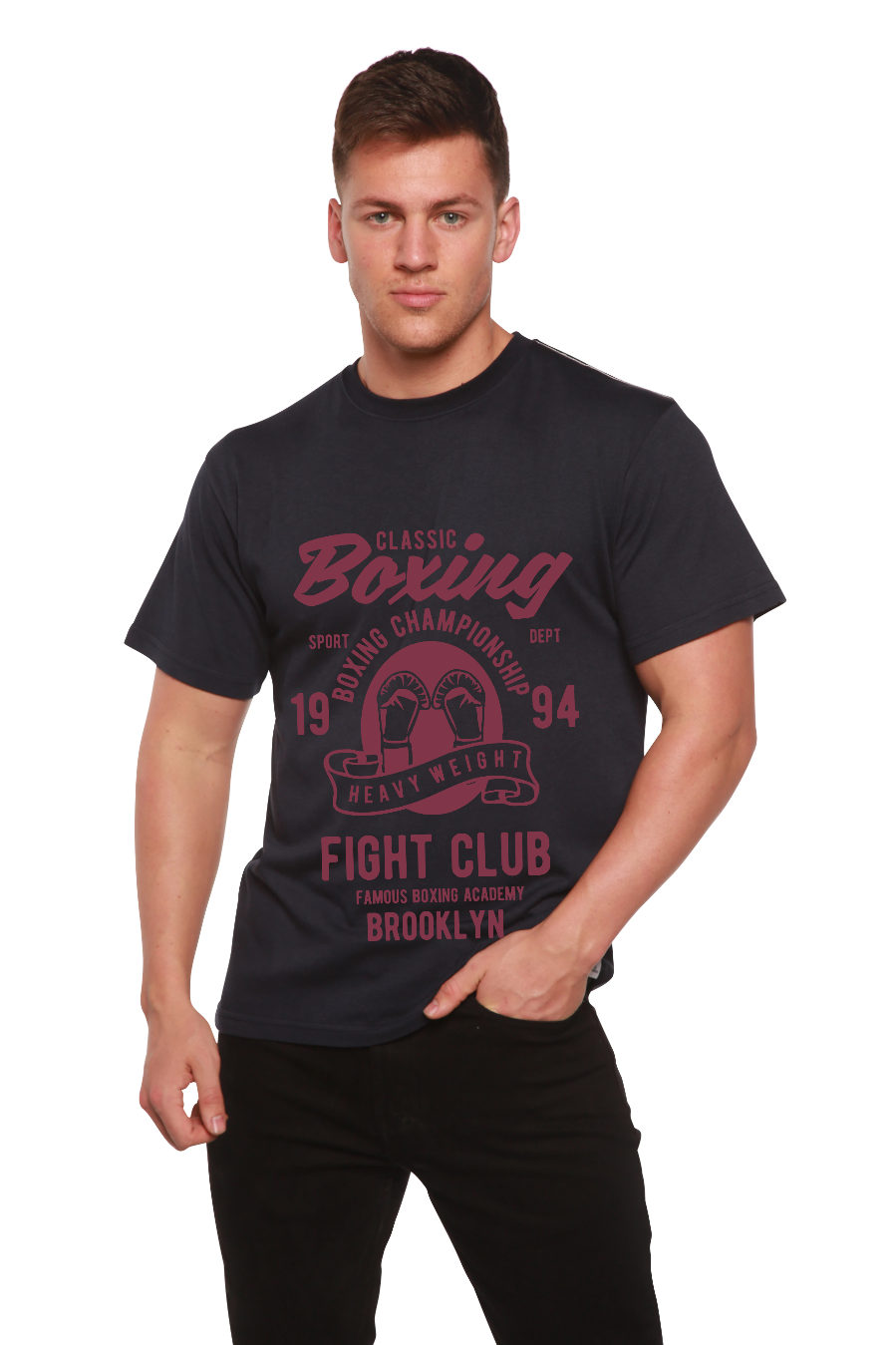 Classic Boxing Men's Bamboo Viscose/Organic Cotton Short Sleeve Graphic T-Shirt - Shaketea