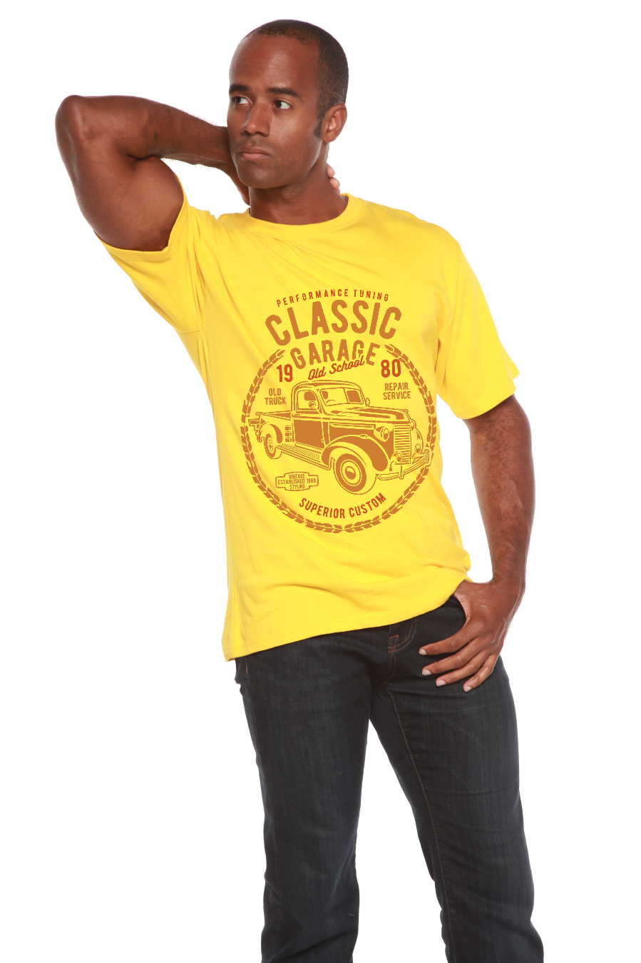Classic Garage Men's Bamboo Viscose/Organic Cotton Short Sleeve Graphic T-Shirt - Shaketea