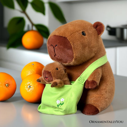 Coco the Capybara and Her Baby Plushie Set, Adorable 12" Stuffed Animal Toy Gift for Children