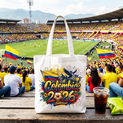 Colombia 2026 Soccer Cup Global Championship Tote Bag, Fans Football Gift Shopper