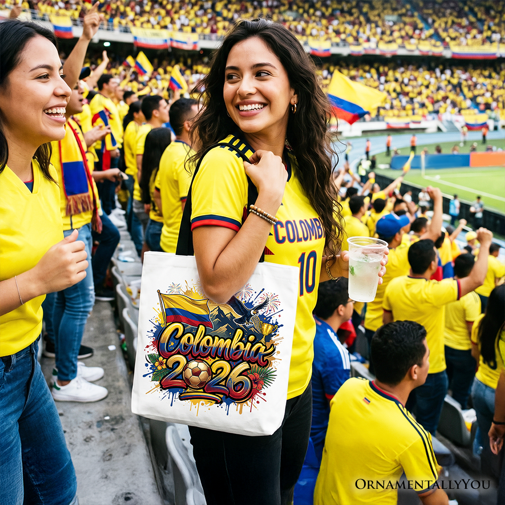 Colombia 2026 Soccer Cup Global Championship Tote Bag, Fans Football Gift Shopper