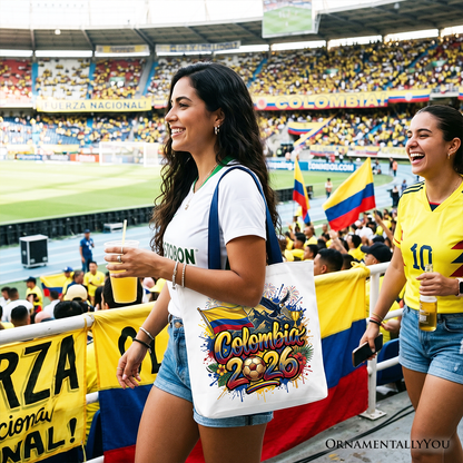 Colombia 2026 Soccer Cup Global Championship Tote Bag, Fans Football Gift Shopper