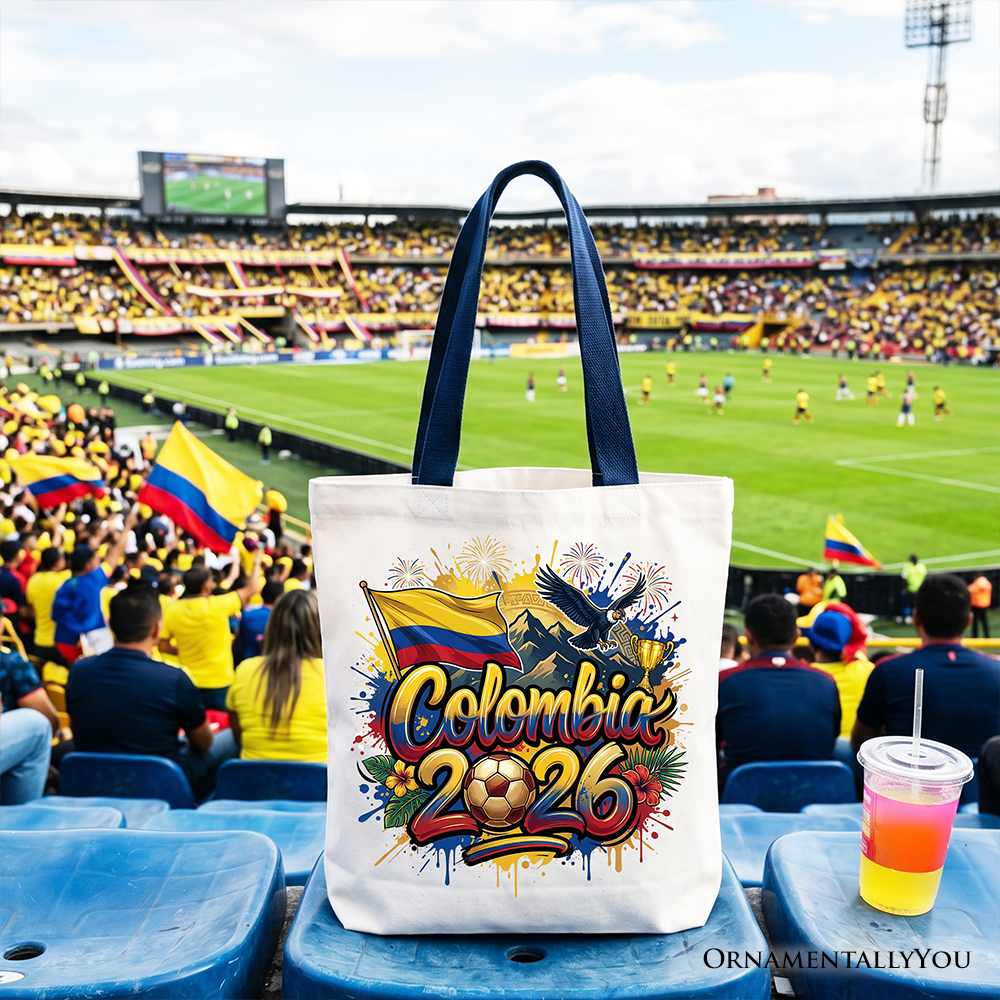 Colombia 2026 Soccer Cup Global Championship Tote Bag, Fans Football Gift Shopper
